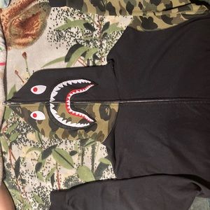 OG Bathing Ape Black Camo Shark Hoodie